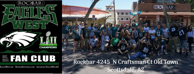 The Eagles West crew decked out in green at Rockbar in Old Town Scottsdale